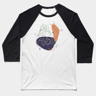Abstract shapes dots and plants digital design Baseball T-Shirt
